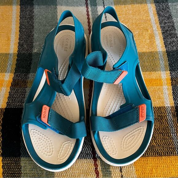Crocs Womens Swiftwater Expedition Sport Sandals Teal Size 7 Outdoor Water - Picture 11 of 12